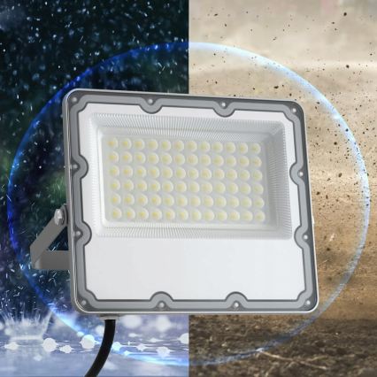 Proyector LED exterior LED/50W/230V 4500K IP65 gris