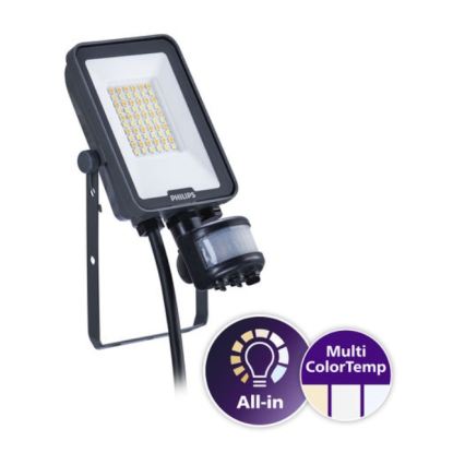 Philips - Proyector LED con sensor de movimiento y de crepúsculo LEDINAIRE ALL-IN LED/20W/230V 3000/4000/6500K IP65