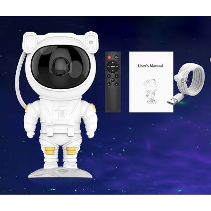 Proyector LED RGB LED/5W/5V astronauta + mando a distancia