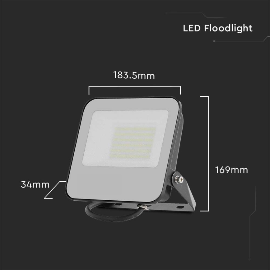 Proyector LED SAMSUNG CHIP LED/50W/230V 6500K IP65 negro