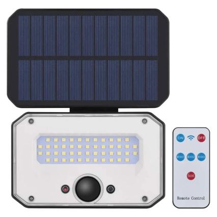 Proyector LED solar con sensor de movimiento SPILO LED/3,7V 3600mAh 4000K IP54 + control remoto