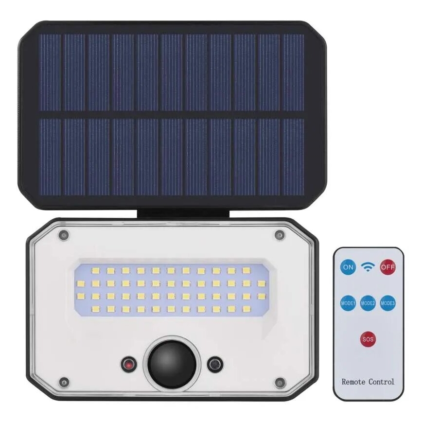 Proyector LED solar con sensor de movimiento SPILO LED/3,7V 3600mAh 4000K IP54 + control remoto