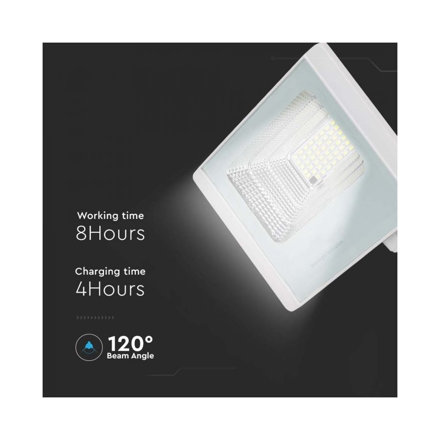 Proyector solar LED para exterior LED/12W/3,2V IP65 4000K + control remoto
