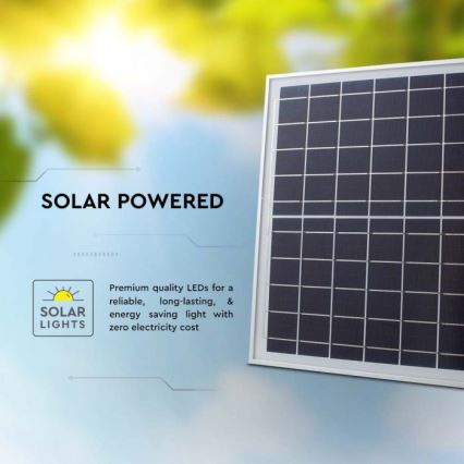Proyector solar LED para exterior LED/12W/3,2V IP65 6400K + control remoto