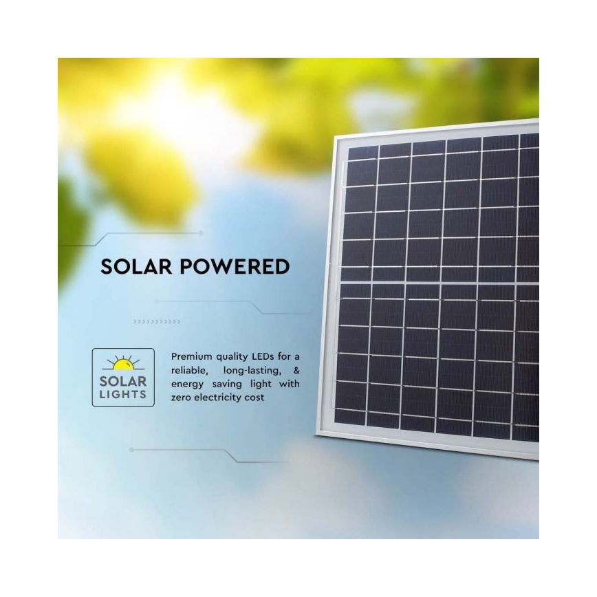 Proyector solar LED para exterior LED/12W/3,2V IP65 6400K + control remoto