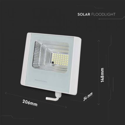 Proyector solar LED para exterior LED/12W/3,2V IP65 6400K + control remoto