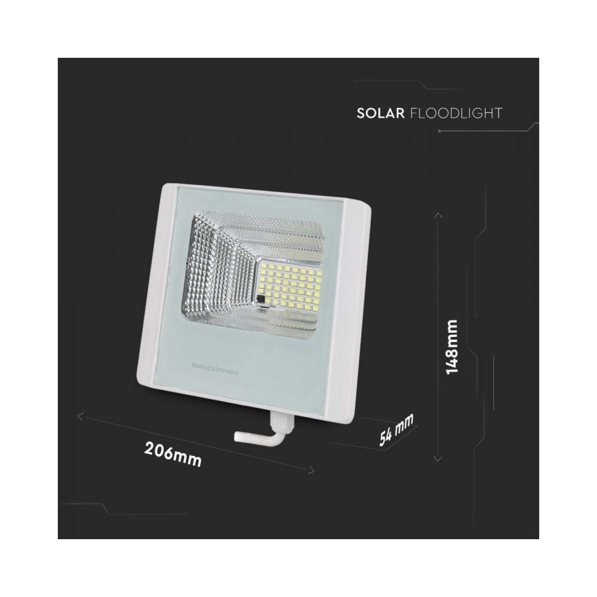 Proyector solar LED para exterior LED/12W/3,2V IP65 6400K + control remoto