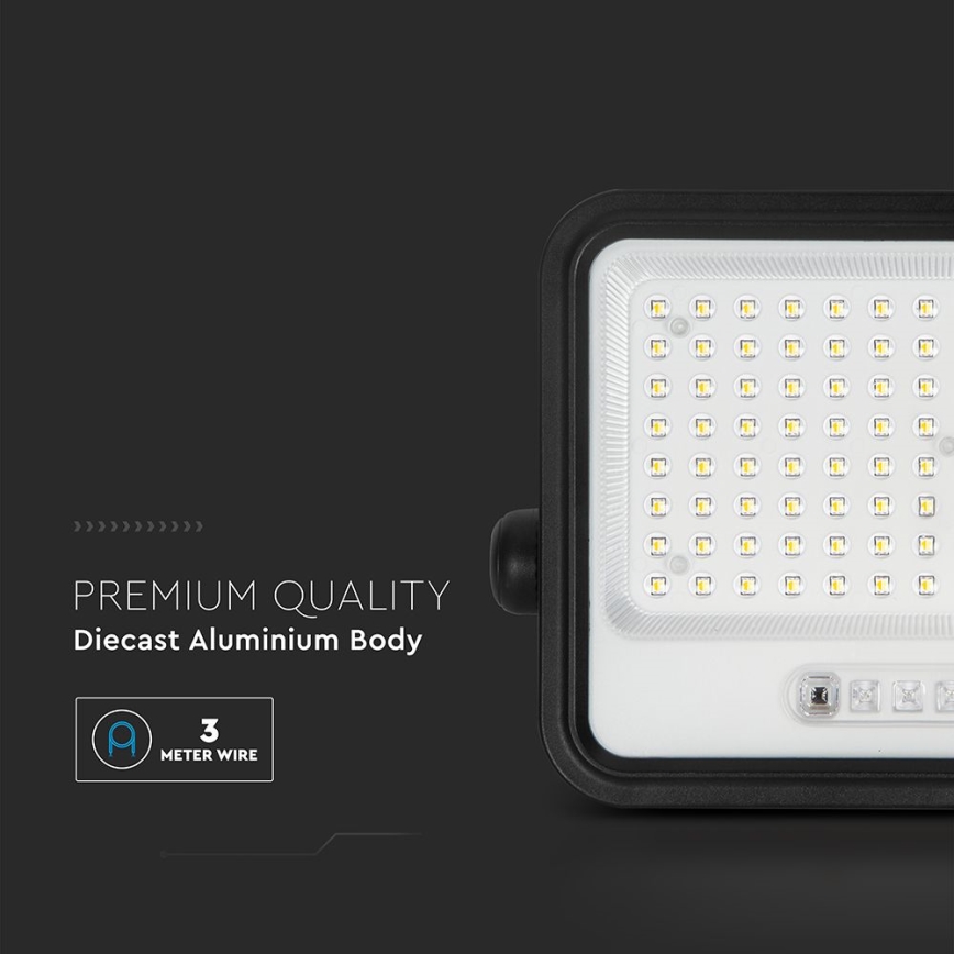 Proyector solar LED regulable LED/200W/3,2V 2000-8000K IP65 10000 mAh negro + mando a distancia