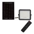 Proyector solar LED regulable de exterior LED/6W/3,2V IP65 4000K 5000 mAh negro + mando a distancia