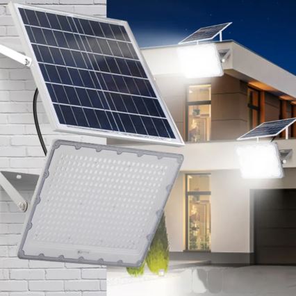 Reflector solar LED regulable LED/150W/3,2V 5000K 15000 mAh IP65 negro + mando a distancia
