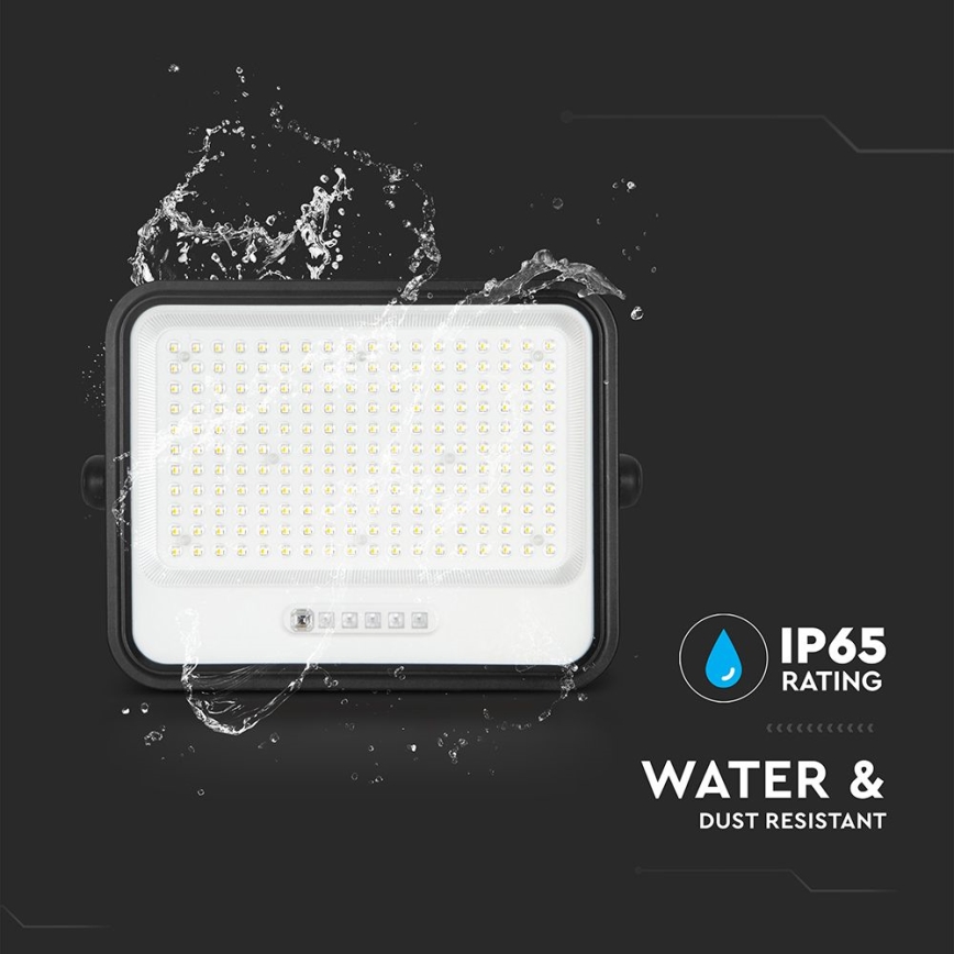 Reflector solar LED regulable LED/400W/3,2V 2000-8000K IP65 20000 mAh negro + mando a distancia