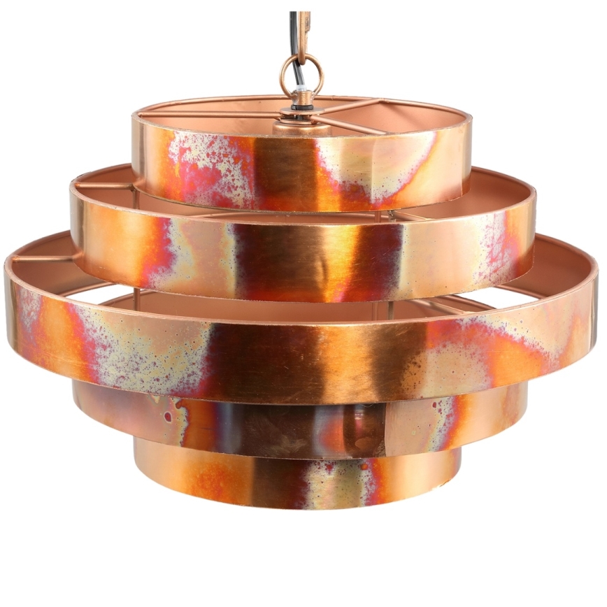PTMD - Lámpara colgante con cadena ZANTH 1xE27/40W/230V, diámetro 42 cm, acabado cobre