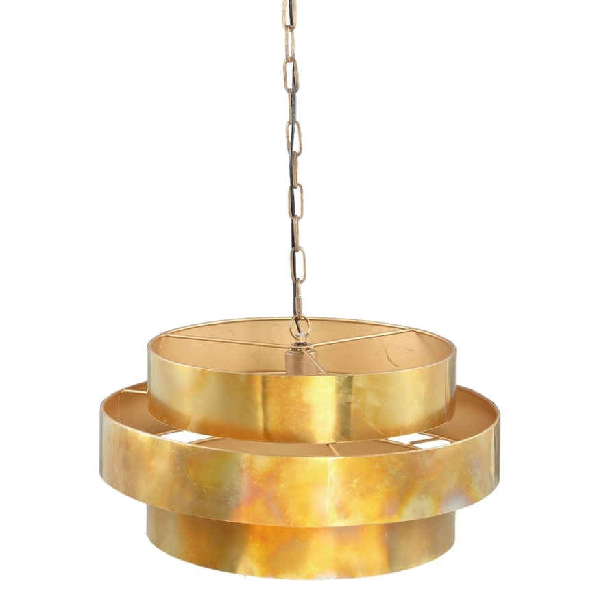 PTMD - Lámpara colgante ZANTH con cadena 1xE27/40W/230V Ø 52 cm dorada