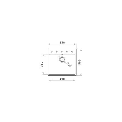 Pyramis 70058401 - Fregadero de cocina CAMEA 50x53 cm granito/gris
