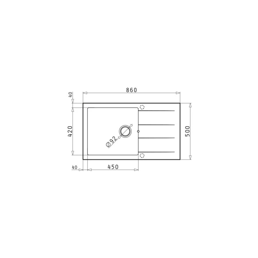 Pyramis 70070611 - Fregadero de cocina ATHLOS 86x50 cm granito/blanco