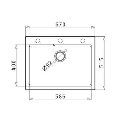 Pyramis 70094201 - Fregadero de cocina SIROS 67x51,5 cm  granito/negro