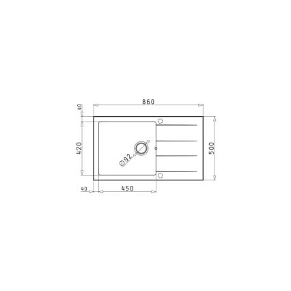 Pyramis 70107311 - Fregadero de cocina ATHLOS 86x50 cm granito/beige
