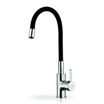 Pyramis 90919638 - Grifo de fregadero con caño flexible FLESSI negro