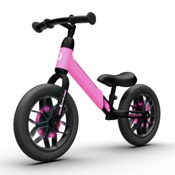 QPlay - Bicicleta de empuje con LED luces con ruedas SPARK rosa
