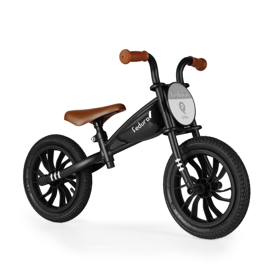QPlay - Bicicleta de empuje FEDURO negro/marrón