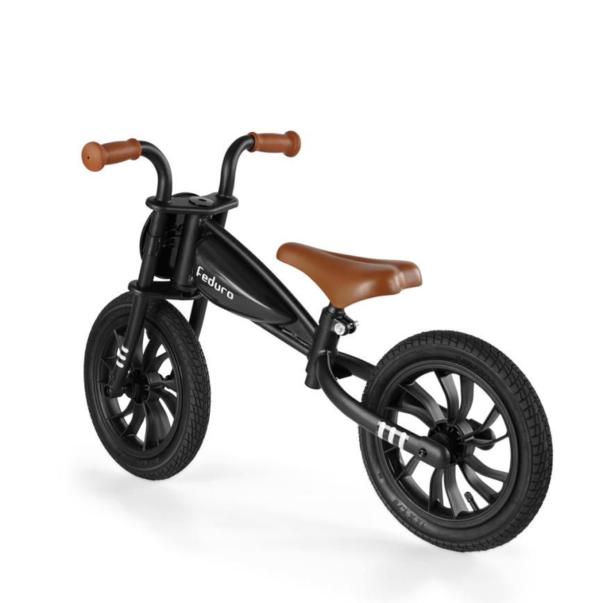 QPlay - Bicicleta de empuje FEDURO negro/marrón