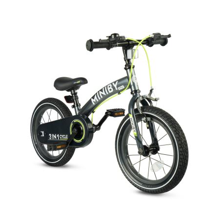 QPlay - Bicicleta infantil 14 MINIBY 3 en 1 gris