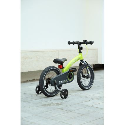 QPlay - Bicicleta infantil 14 MINIBY 3en1 verde
