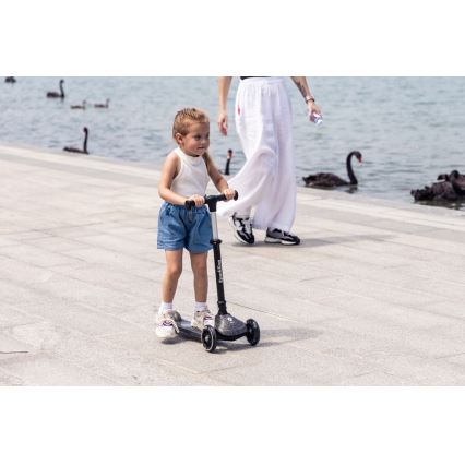 QPlay - Patinete infantil SPARKLING con ruedas LED, negro
