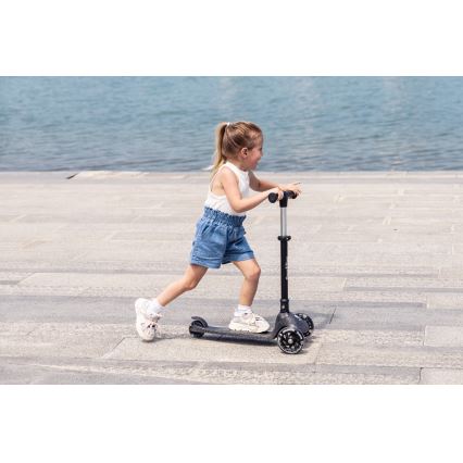 QPlay - Patinete infantil SPARKLING con ruedas LED, negro