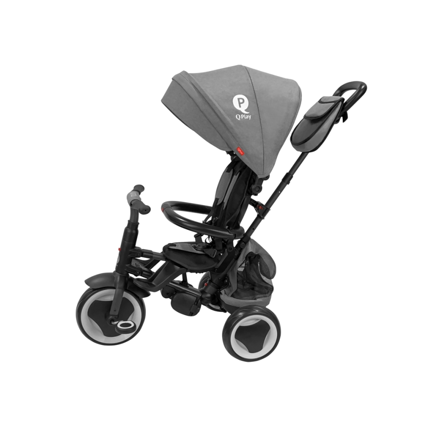 QPlay - Triciclo infantil 3 en 1 RITO EVA PLUS gris