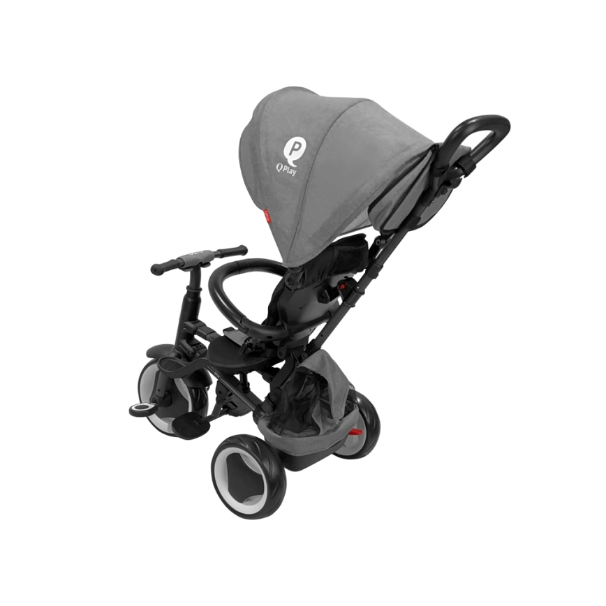 QPlay - Triciclo infantil 3 en 1 RITO EVA PLUS gris