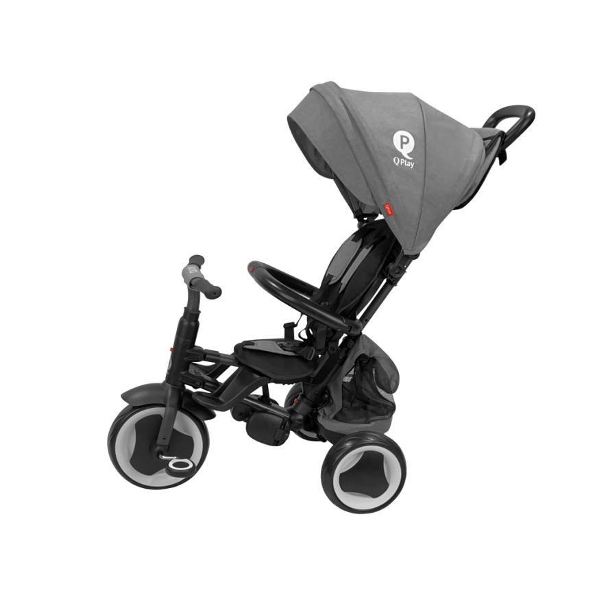 QPlay - Triciclo infantil 3 en 1 RITO EVA PLUS gris