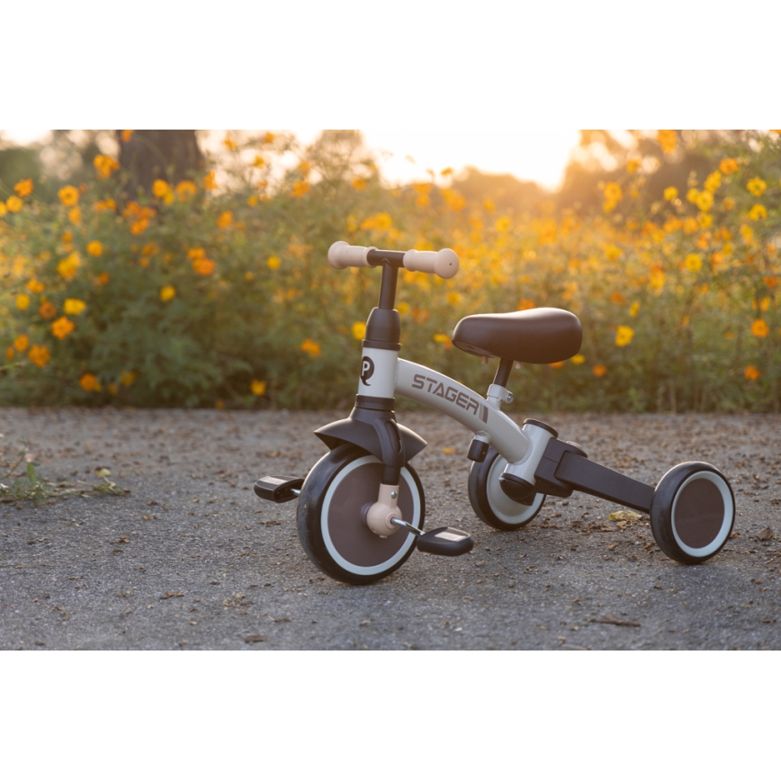 QPlay - Triciclo infantil 3 en 1 STAGER beige