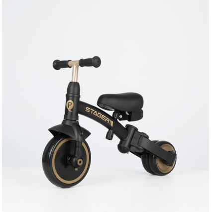QPlay - Triciclo infantil 3 en 1 STAGER negro