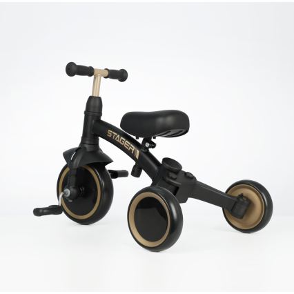 QPlay - Triciclo infantil 3 en 1 STAGER negro