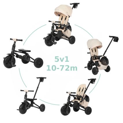 QPlay - Triciclo infantil 5 en 1 NOVA MAX beige