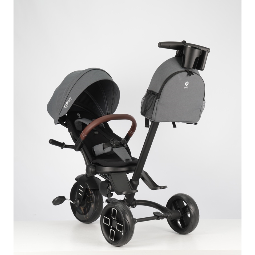QPlay - Triciclo infantil 7 en 1 COMFO MAX gris