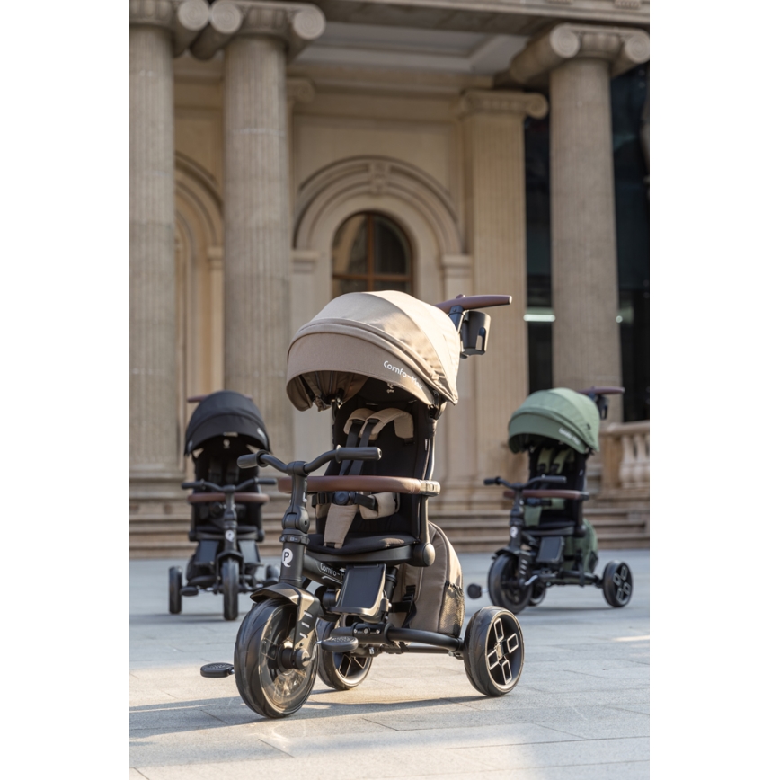 QPlay - Triciclo infantil 7 en 1 COMFO MAX marrón