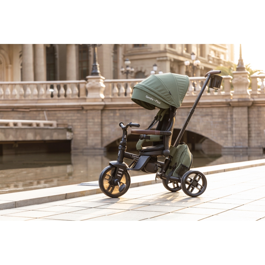 QPlay - Triciclo infantil 7 en 1 COMFO MAX verde