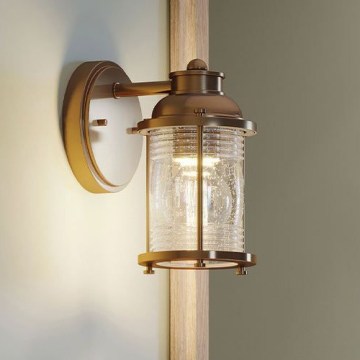 Quintiesse - Aplique de pared exterior ASHLAND BAY 1xE27/60W/230V IP44 acabado bronce