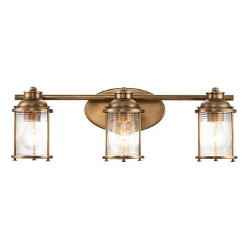 Quintiesse - Aplique de pared exterior ASHLAND BAY 3xE27/60W/230V IP44 acabado bronce