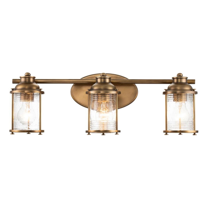 Quintiesse - Aplique de pared exterior ASHLAND BAY 3xE27/60W/230V IP44 acabado bronce