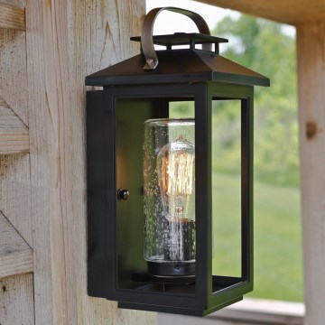 Quintiesse - Aplique de pared exterior ATWATER S 1xE27/60W/230V IP44 negro