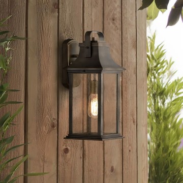 Quintiesse - Aplique de pared exterior GRANT M 1xE27/60W/230V IP44 bronce