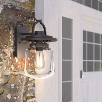 Quintiesse - Aplique de pared exterior LASALLE S 1xE27/60W/230V IP44 acabado bronce