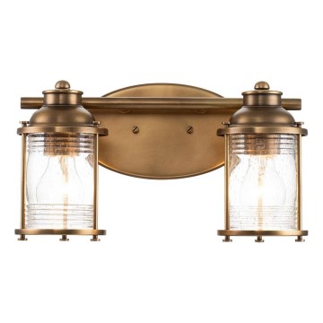 Quintiesse - Aplique de pared para baño ASHLAND BAY 2xE27/60W/230V IP44 acabado en bronce