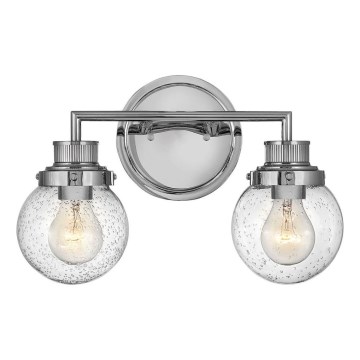 Quintiesse - Aplique de pared para baño POPPY 2xE27/60W/230V IP44 cromado brillante
