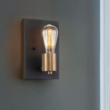 Quintiesse - Aplique de pared SILAS 1xE27/60W/230V negro/dorado