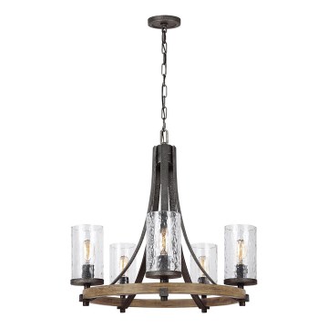 Quintiesse - Lámpara colgante ANGELO con cadena 5xE27/60W/230V acabado roble