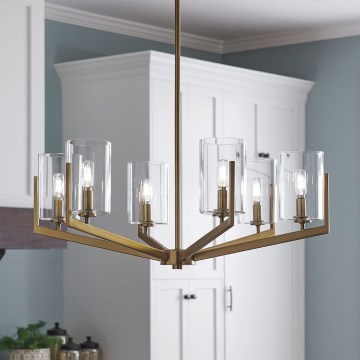 Quintiesse - Lámpara colgante con barra NYE 6xE14/40W/230V Ø 71,1 cm acabado en dorado